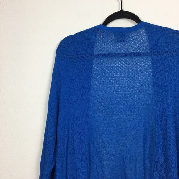 Nue Options Woman Fringe Cardigan Sweater Size 1X Cobalt Blue Knit - Picture 6 of 11